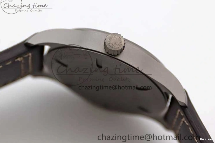 MIROTIME 0315 Mark XVIII IW327006 Titanium M+F 1:1 Best Edition Black Dial on Brown Leather Strap A Efficient 7052